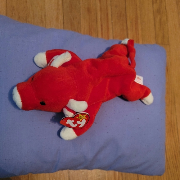 Ty | Toys | Ty Beanie Baby Snort The Red Bull | Poshmark